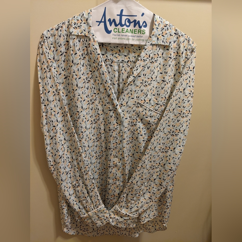 $278 Equipment Femme Floral Silk Button Down Blouse XS/TP